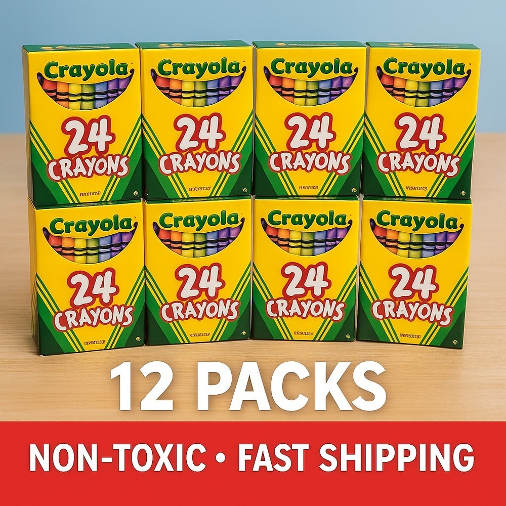 12 Packs Crayola 24 pack Crayons Non-Toxic Crayola Coloring‎ School Art Supplies
